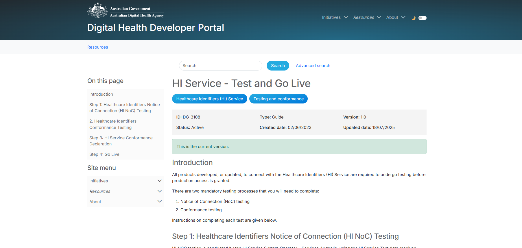 Conformance Requirements Steps